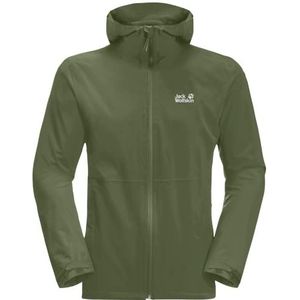 Jack Wolfskin Pack & Go Shell jas, groen hout, XXL, dames, groen hout, XXL, Groen hout