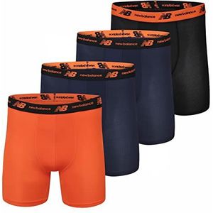 New Balance Boxershorts voor heren, Team Navy/Light Navy Print/Team Orange/Zwart, L, Team Navy/Light Navy Print/Team Orange/Zwart