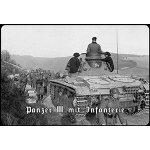 Schatzmix Panzer III Infanterie wandbord, metaal, 20 x 30 cm, meerkleurig