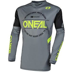 O'NEAL Enduro MX Motorcrossshirt, ademende stof, gevoerde elleboogbescherming, pasvorm voor maximale bewegingsvrijheid, Element Jersey Merk V.23, volwassenen, grijs/zwart, S, Zwart/Grijs
