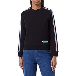 Love Moschino Dames ronde hals sweatshirt met mouwen en geborduurd logo, zwart, 48, zwart.