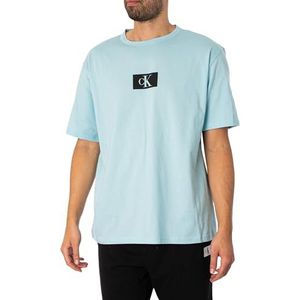 Calvin Klein T-shirt S/S à col rond 000NM2399E Nk pour homme, aquatique, L, Aquatique, L