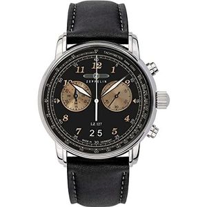 Zeppelin LZ127 Graf Chronograph 8684-4 polshorloge, zwart/zwart, Riemen