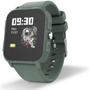 Dcu tecnologic Junior smartwatch voor kinderen van 7-14 jaar, 1,44 inch touchscreen, 100 schermen beschikbaar, legergroen