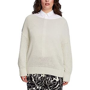 ESPRIT Curvy Pull ample en tricot, Blanc cassé., 48