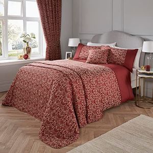 Dreams & Drapes Woven Hawthorne Jacquard beddengoedset, tweepersoonsbed, bordeauxrood