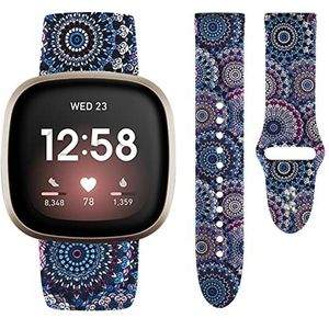 Vozehui Compatibel met Fitbit Versa 4/Versa 3/2/Sense armband voor dames en heren, reservearmband van zachte siliconen voor Fitbit Versa 4/Versa 3, Siliconen