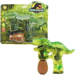 Kögler 50244 50244 Bubbelpistool voor kinderen, dinosaurus-motief T-Rex magisch spel met licht en geluid, groen transparant