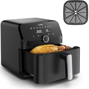Tefal Easy Fry Mega EY8558E0 heteluchtfriteuse, inhoud 7,5 l, tot 8 personen, 99% minder vet, 8 automatische kookinstellingen, digitaal display, schakelt naar