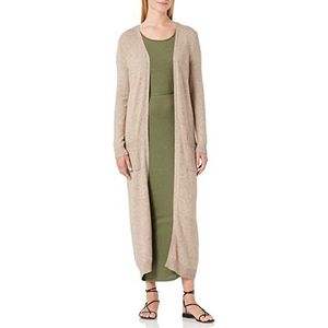 ONLY ONLLESLY L/S Open Long Cardigan KNT NOOS Damesvest, Beige/Details: Mix
