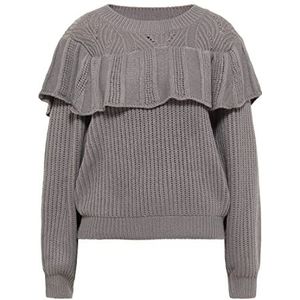 NALLY Pull tricoté pour femme, gris, M-L