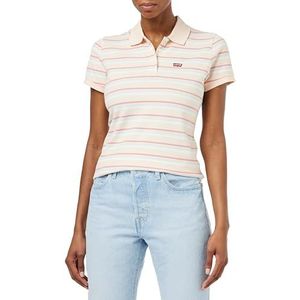 Levi's Slim Housemark Poloshirt voor heren (1 stuk), Supermarket Stripe Pale Peach