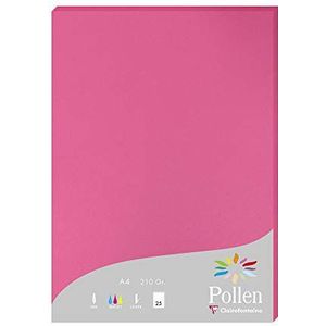 Clairefontaine 24221C Etui met 25 vellen, formaat A4 (21 x 29,7 cm), 210 g/m², fuchsia, uitnodigingspapier, evenementen en pollen-serie, premium papier glad