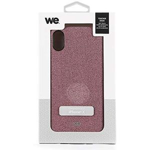 WE ***Beschermhoes gemaakt van stof voor iPhone X - XS, roze