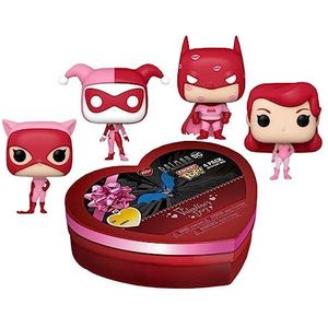 Funko Pocket Pop! DC Valentine Box 4 stuks - Batman - (WMT) - DC Comics - Sleutelhanger - Mini-figuur van vinyl om te verzamelen fantasie sleutelhanger - kerstcadeau - cadeau-idee - minifiguur