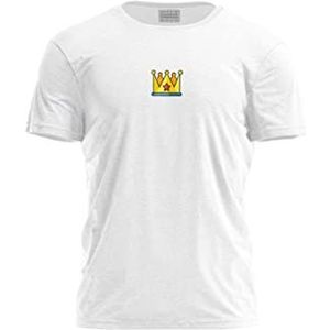 Bona Basics, Imprimé Numériquement, T-Shirt Basique pour Homme, 100% Coton, Blanc, Décontracté, Hauts pour Homme, Taille: L, Blanc, L