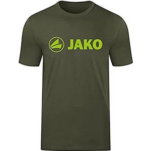 JAKO Promo T-shirt voor kinderen, uniseks, kaki / neongroen