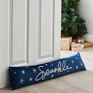 Catherine Lansfield Kerst glinsterende tochtstopper, marineblauw