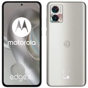 Motorola Moto Edge 30 Neo (6,2 inch display 120 Hz OLED FHD+, 5G, Dual Camera 64 MP, Qualcomm Snapdragon 695, 4020 mAh accu, 8/128 GB, Dual SIM, Android 12, inclusief hoes), zilver