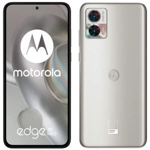 Motorola Moto Edge 30 Neo (display 6,2 inch 120 Hz OLED FHD+, 5G, Dual Camera 64 MP, Qualcomm Snapdragon 695, batterij 4020 mAh, 8/128 GB, Dual SIM, Android 12, inclusief hoes), zilver