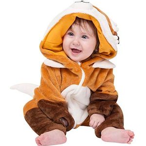 corimori baby onesie jumpsuit romper kostuum vermomming (60-70 cm), Zwart, ""Faye"" van de vos (bruin), hoogte 70-90 cm