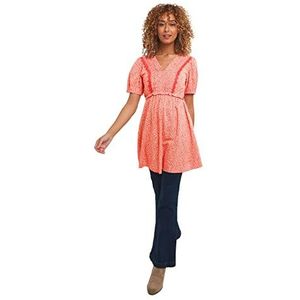 Joe Browns Tuniek met bloemenpatroon, korte mouwen, damesshirt, Rood