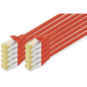 CAT 6A S-FTP patchkabel, Cu, LSZH AWG 26/7, lengte 2 m, 10 stuks, rood