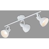 Briloner Leuchten Plafondlamp met 3 draaibare spots in retro/vintage design metaal 40W wit 2049-036