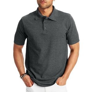 Hanes X-Temp Fresh IQ Pique Poloshirt voor heren, Houtskool