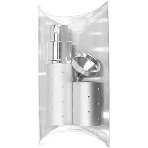 Fantasia Navulbare zakspray, 10 ml, met trechter, geurdispenser voor thuis en onderweg, zilver 9 cm