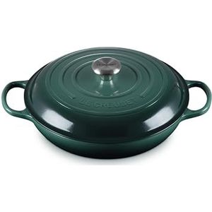 Le Creuset Ondiepe geëmailleerde gietijzeren stoofpan met deksel, 30 cm, 3,2 liter, artisjok (groen) 21180307954430