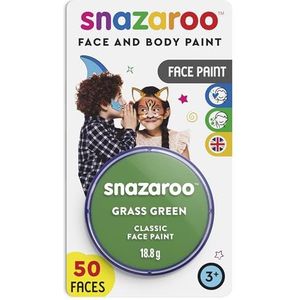 Snazaroo - Verf voor gezicht en lichaam, make-up voor gezicht en vermomming, voor kinderen en volwassenen, blisterverpakking 18 ml, kleur: groen