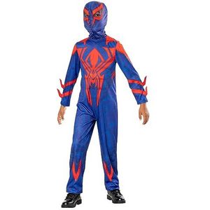 Rubies 2099 Classico Spiderman-kostuum voor jongens en meisjes, bedrukte jumpsuit en stoffen masker, officieel Marvel voor Halloween, carnaval, Kerstmis en verjaardag