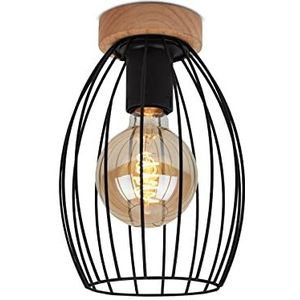 BRILONER Leuchten Vintage retro plafondlamp 1 x E27 max. 60 W hout zwart 175 x 256 mm (DxH)