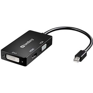 Sandberg 509-12 DisplayPort adapterkabel MiniDP op HDMI + DVI+VGA zwart