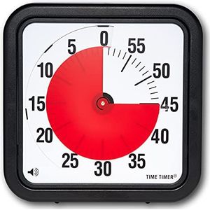 Time Timer Origineel groot, 30 x 30 cm; visuele timer van 60 minuten, aftellen van klaslokaal of vergadering voor kinderen en volwassenen (zwart)