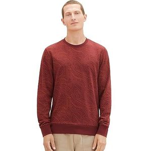 TOM TAILOR Sweat-shirt pour homme, 32454 - Bordeaux Red Line Design, XL