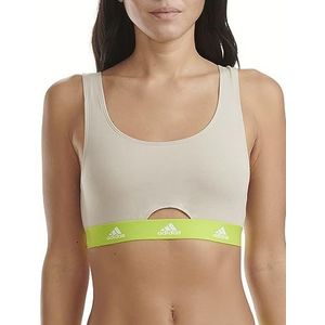 adidas T-shirt de sport en coton avec logo Scoop Bralette Soutien-gorge pour femme, beige, XL