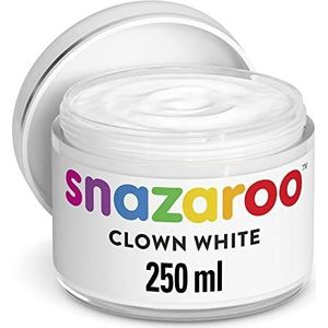 Snazaroo 1198210 Kinderschmink, huidvriendelijke hypoallergene schmink op waterbasis, clown wit, 250 ml