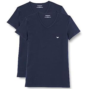 Emporio Armani 2 stuks T-shirt met V-hals voor heren, marineblauw/marineblauw.