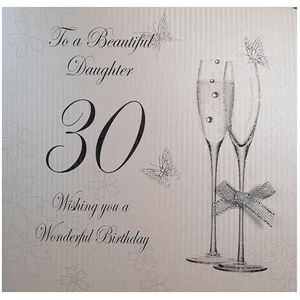 white cotton cards Verjaardagskaart voor de 30e verjaardag ""To a Beautiful Daughter 30 Wishing You a Wonderful (BD10-30)