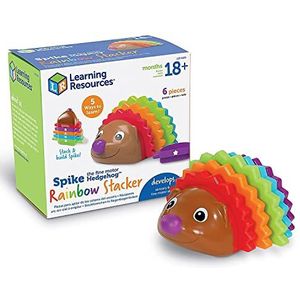 Learning Resources Spike de egel voor fijne motoriek, regenboogcontainers om te stapelen, 6 stuks, vanaf 18 maanden, speelgoed om te stapelen en te tellen voor peuters, Montessori-speelgoed