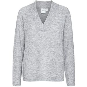 ICHI Ihkamara V Ls dames sweater, 200318/grijs melange, M, 200318/grijs melange