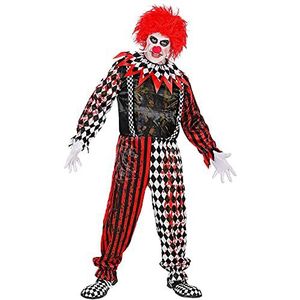 Widmann - clownskostuum, overall en kraag, themafeest, Halloween, carnaval