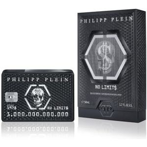 Philipp Plein No Limits Eau de Parfum 50 ml – Herengeur – Oosterse en houtachtige noten – Een onuitwisbare en sensuele Olfactorische Tattoo – Oosters hout – Zwart gelakt glazen fles