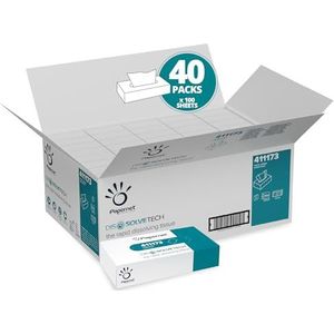 Papernet 411173 DSSOLVETECH zakdoeken, pure cellulose, wit, 40 stuks