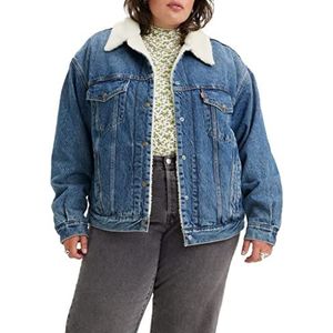 Levi's Plus Size 90s Sherpa Trucker jas voor dames, AFTER SCHOOOL SITCOM PLUS