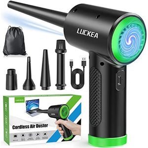 LUCKEA PC-blazer, elektrische stofafscheider voor pc, perslucht, reiniging van pc, 6000 mAh, batterij, luchtblazer voor toetsenbord, elektronica, droge lucht, pc-reiniging, luchtduster