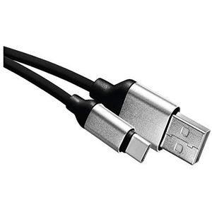 EMOS USB-C naar USB 2.0 Quick Charge 2,4A type C snellaadkabel voor snel opladen en gegevensoverdracht 480 Mbit/s, 1 m, zwart