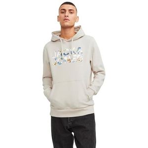 Jack & Jones Jjejeff Corp Logo Sn Hoodie voor heren, Beige - Wit - Oranje - Blauw - Groen